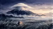 山頂に宿る白い帽子:富士山の笠雲