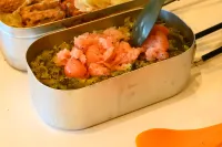 ダイソーメスティン山ごはんレシピ-高菜とたらこの炊き込みご飯